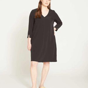 NWT Universal Standard Black City Stretch Crepe Shift Dress Size M 18-20